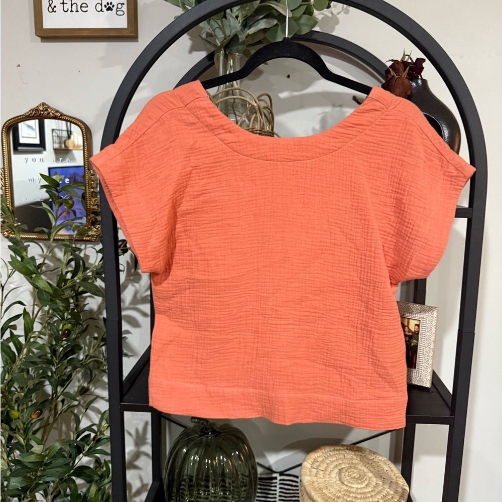Madewell Vibrant Orange Short Sleeve Top size xxs